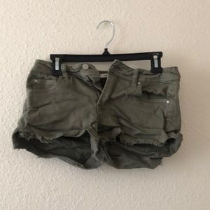 Celebrity Pink Olive Green Jean Shorts
